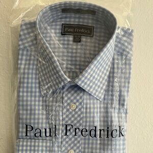 Paul Fredrick Long Sleeved Gray Striped Shirt